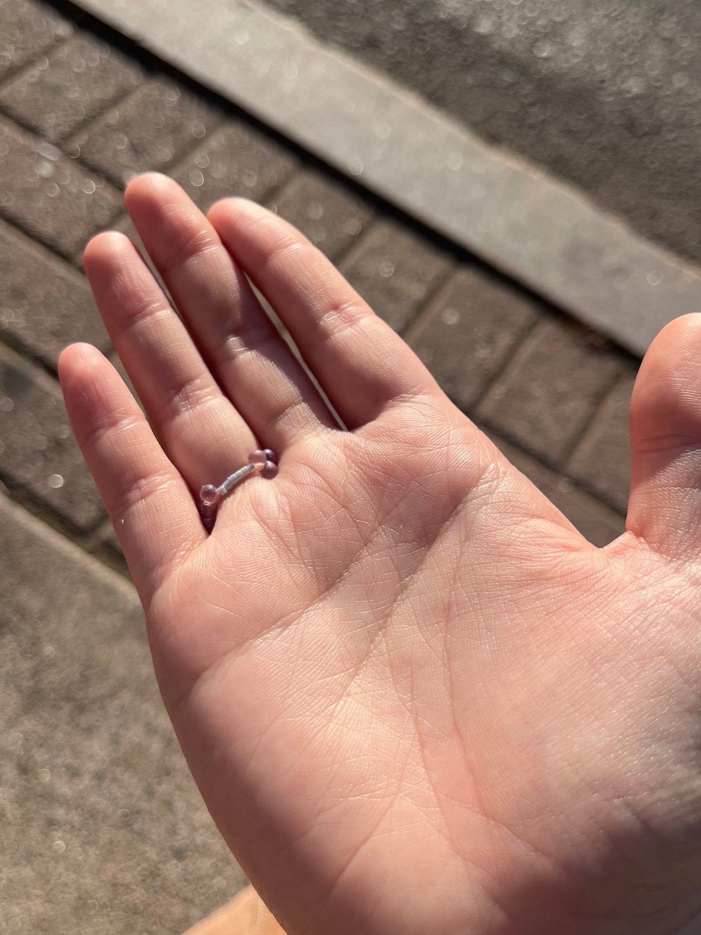 June Krausse Bearded Iris Japanese Glass Bead Ring