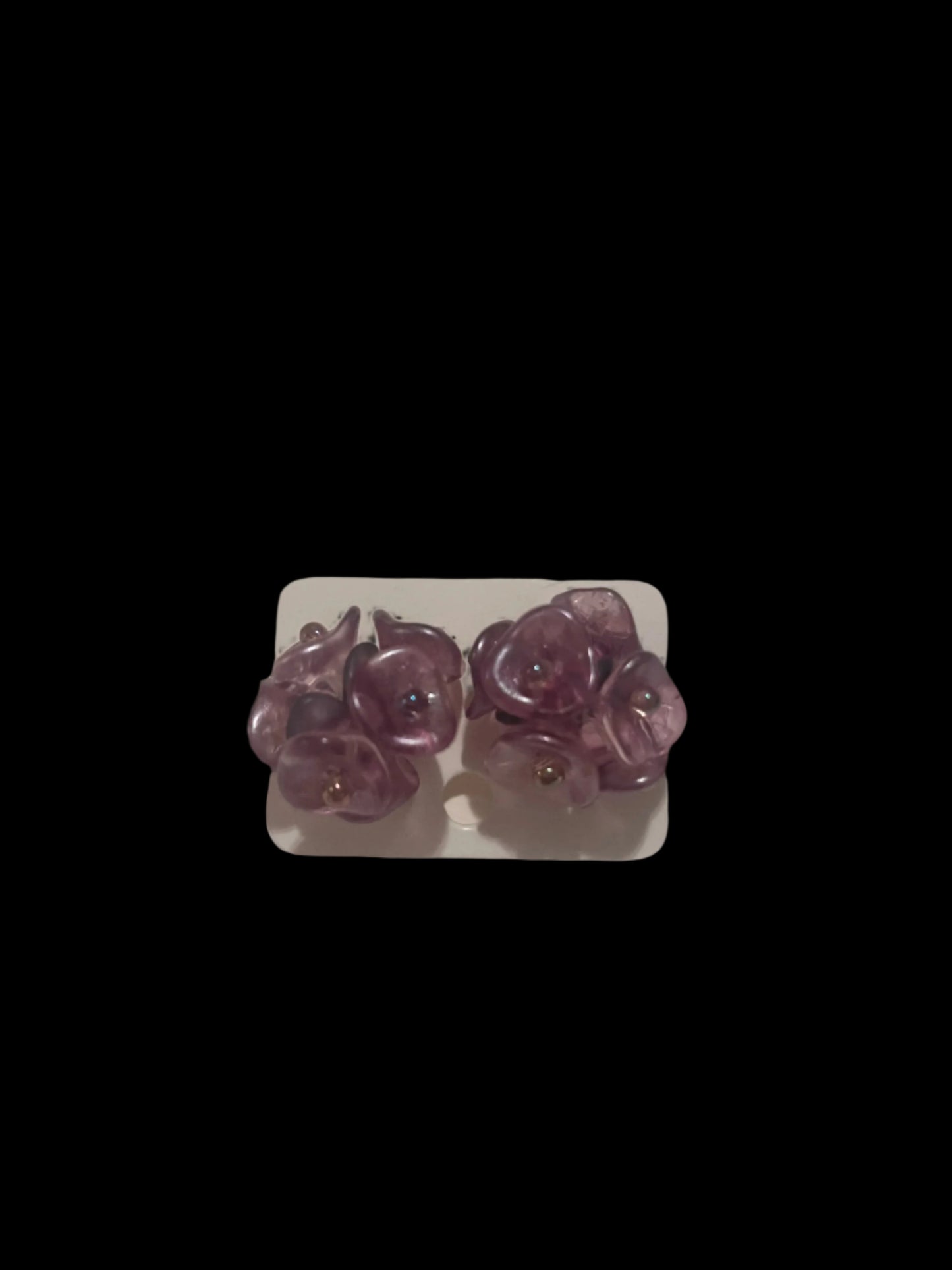 Breathing Lilac Bearded Iris Czech Glass Bead Earring