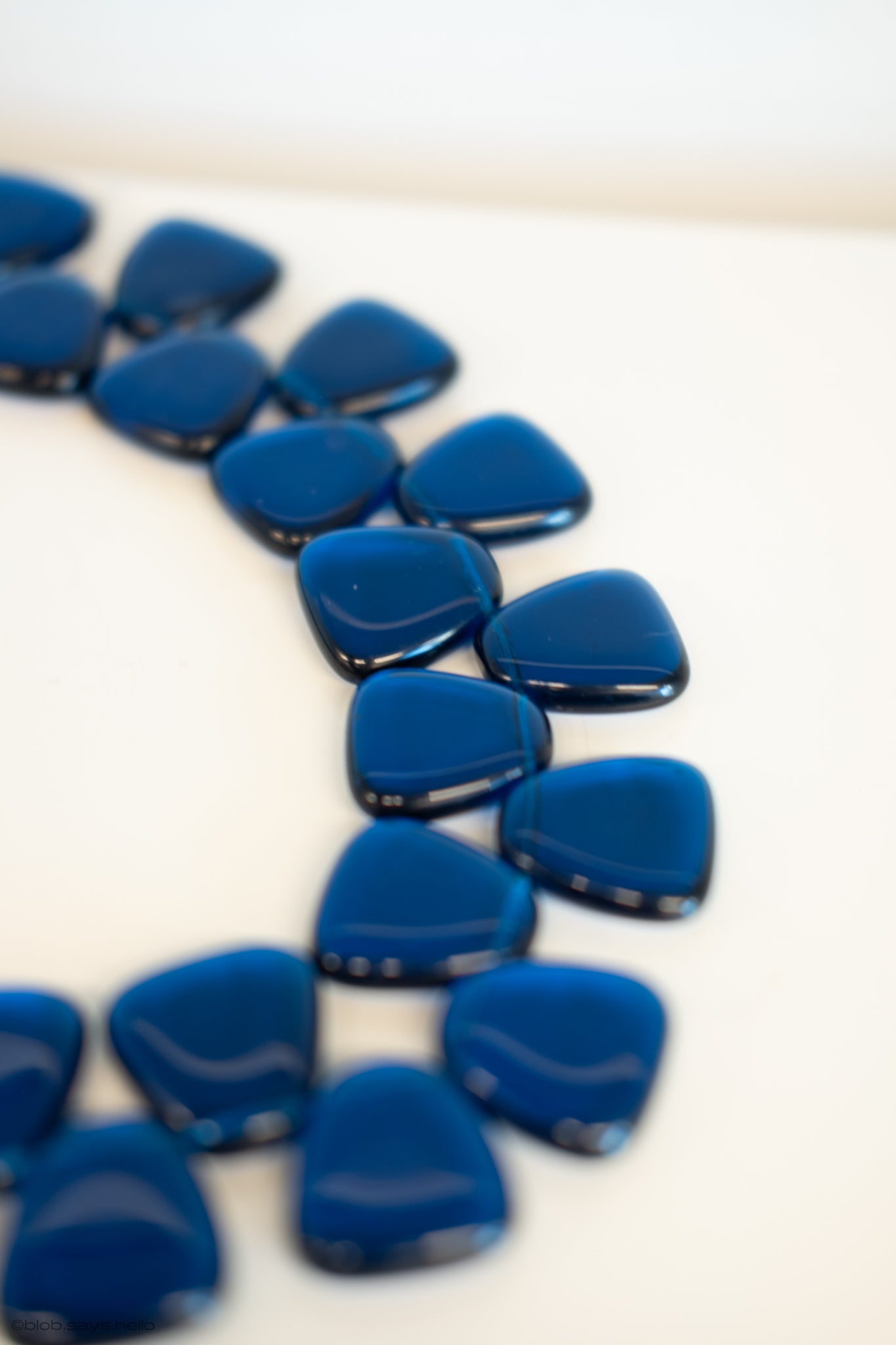 Deep Sea Blue Czech Glass Necklace