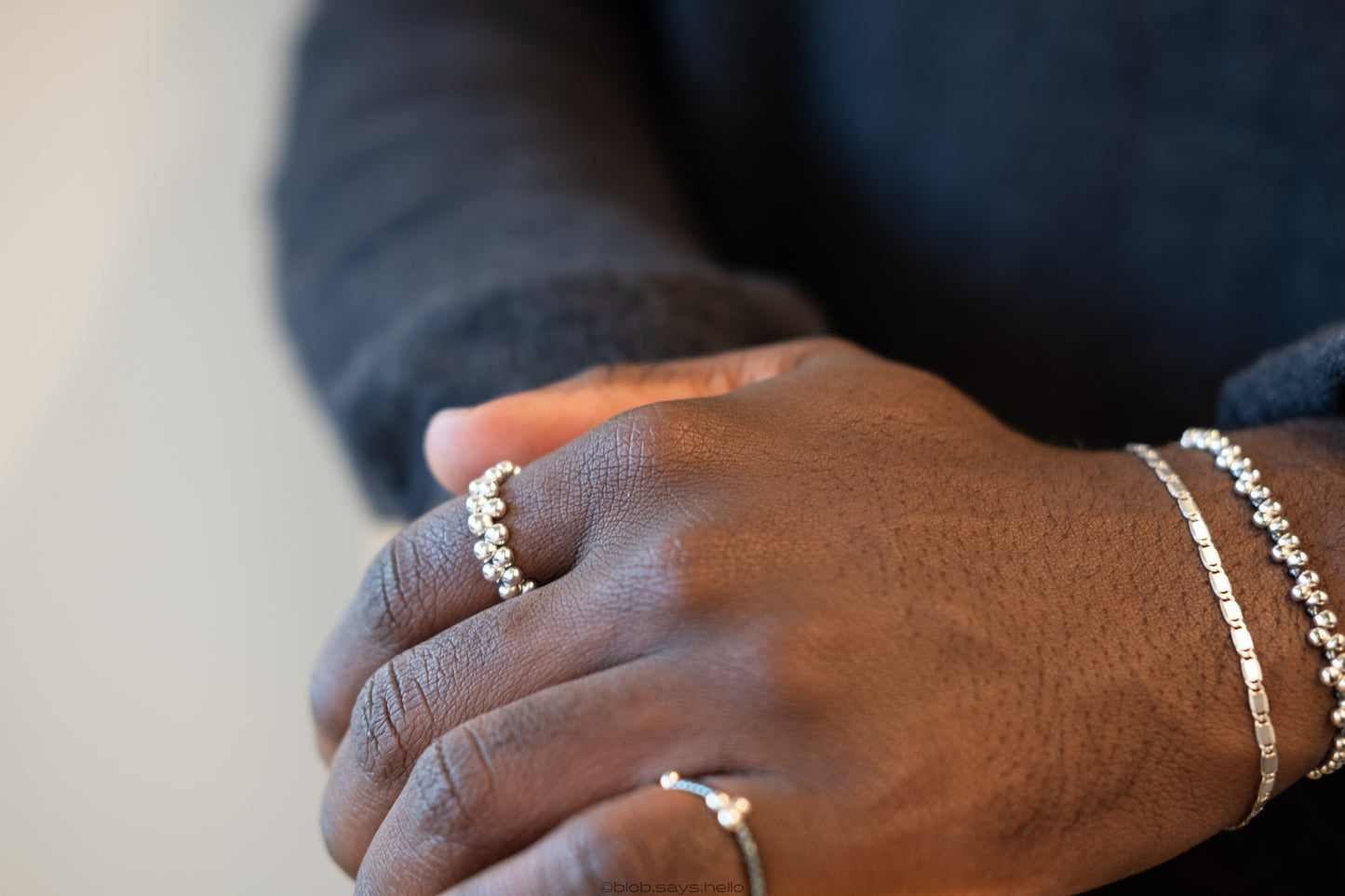 Sterling Silver Glazed Doll Bearded Iris Japanese Glass Bead Ring