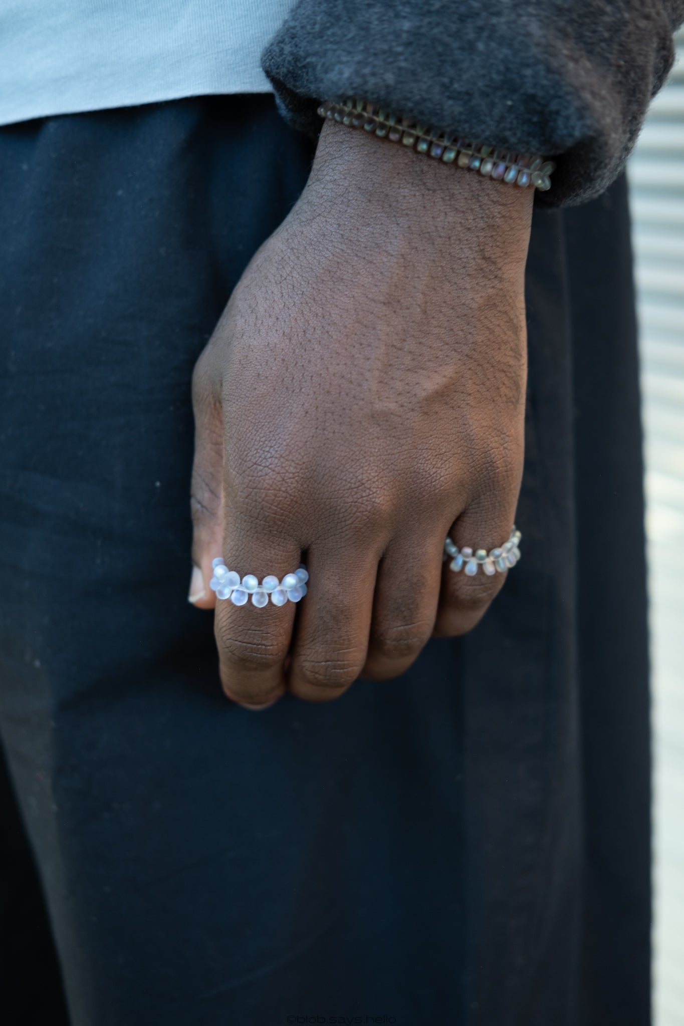 Lavender Blossom Bearded Iris Glass Ring