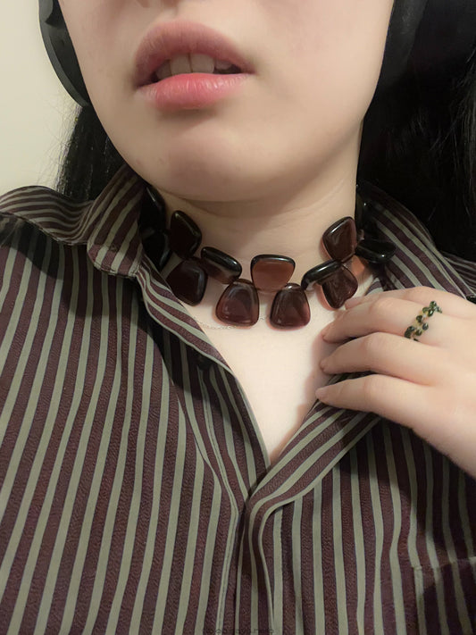 Crimson Glow Ember Choker Czech Glass